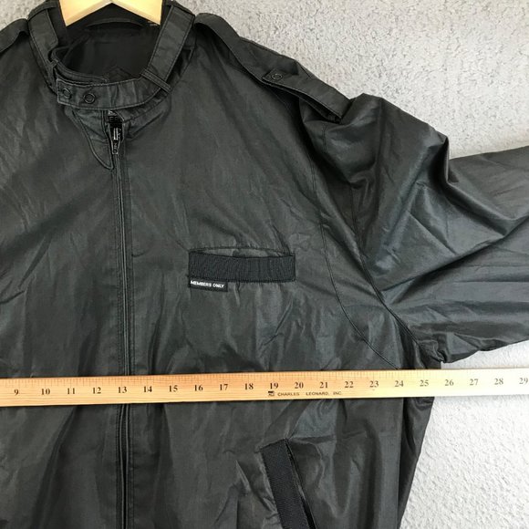 Members Only Jacket Mens Black Flight Bomber Zip Up XL - Picture 4 of 8